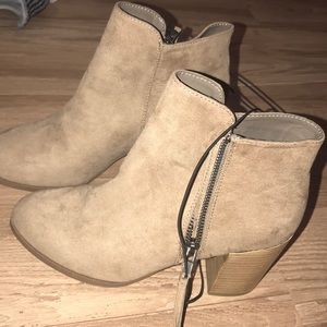 Tan booties, BRAND NEW